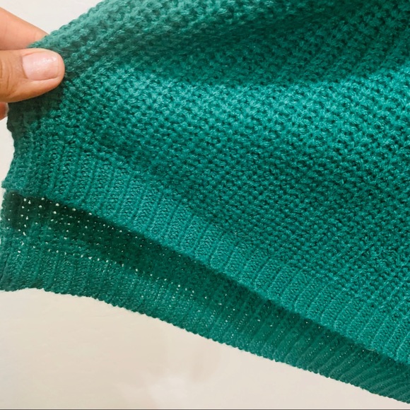 Questions Chunky Knit Chocker Sweater Green Size L - Picture 4 of 7